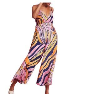 Anthropology Maeve Finely Wide Leg Jumpsuit sz 14